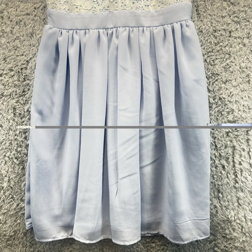 Altar'd State Light Blue Lace A-Line Dress Sleeveless V-Neck Knee Length Small